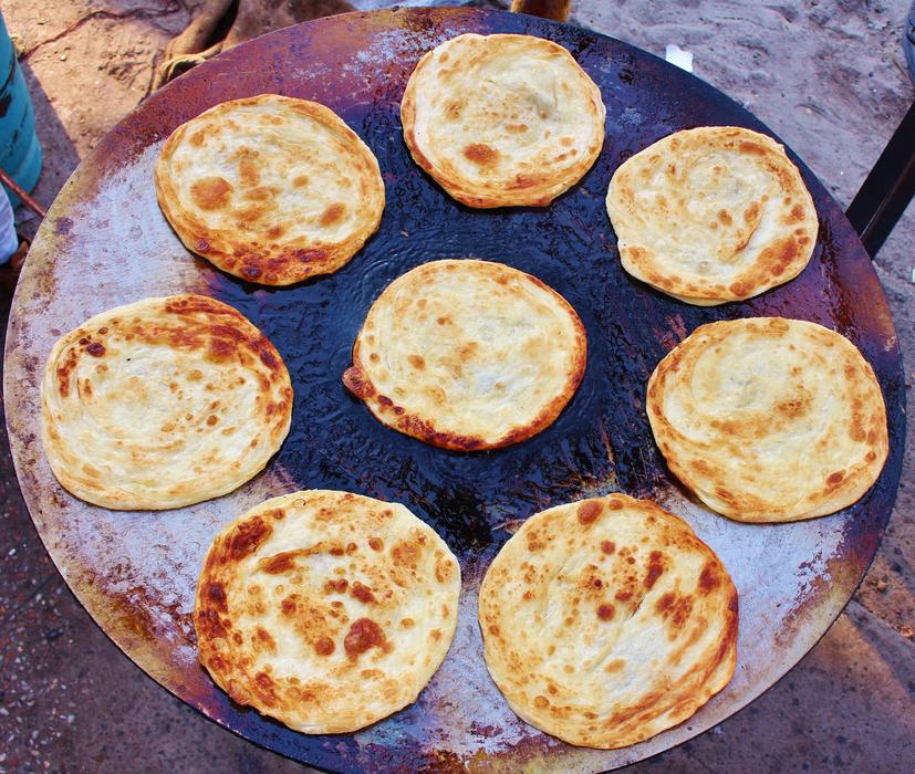 traditional Pakistan Food, Paratha, unleavened layered flatbreads