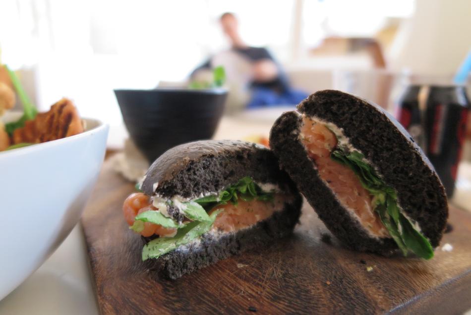 sandwich with shrimps
