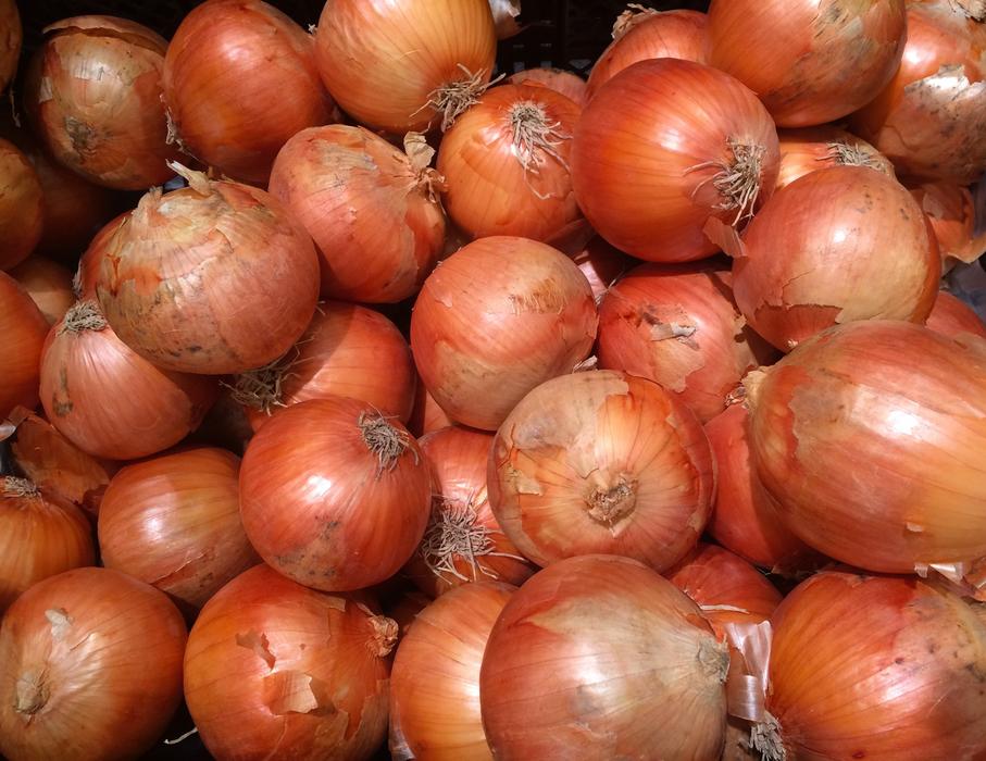 pile of Onions with Orange peel