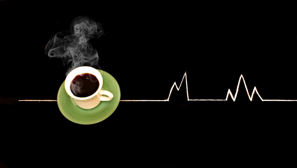 Cup Of Coffee over pulse drawing