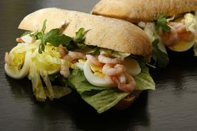Sandwich Eggs Prawns