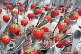Dessert with Strawberries in glasses