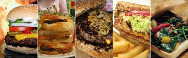 sandwiches, fast food, collage