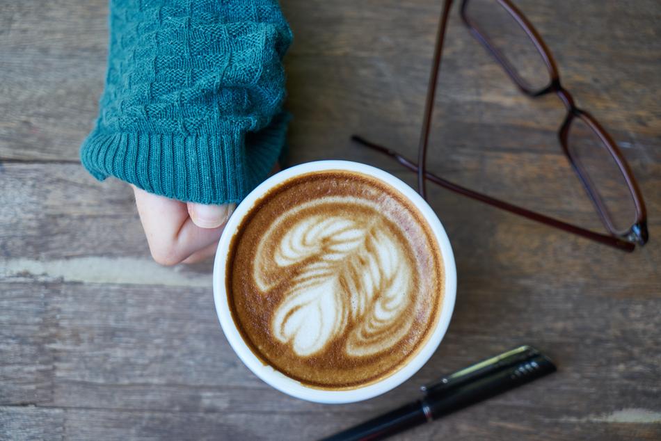 Drawing of a flower in the coffee lot
