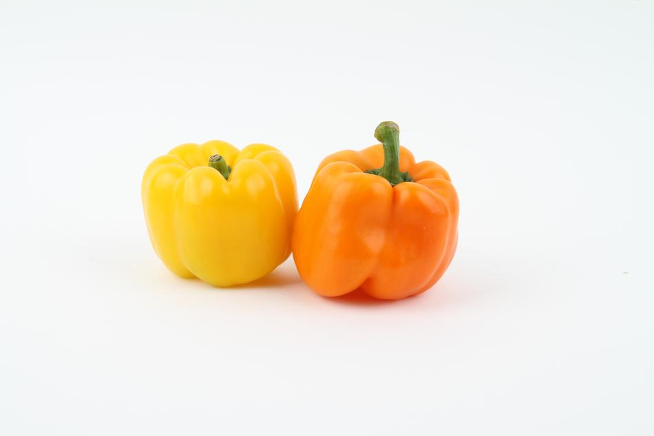 Sweet peppers on white background