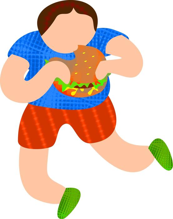 drawing of child with burger