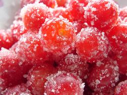 red berries frozen