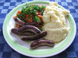 delicious potatoes and sausages