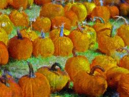 beautiful fall drawing of pumpkins