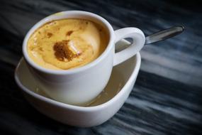 Sweet milk coffee with sugar