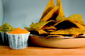 Traditional nachos with sauces