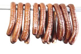 meat sausages hanging
