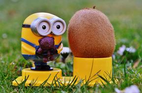 cute minion and kiwi