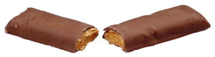 Split chocolate candy