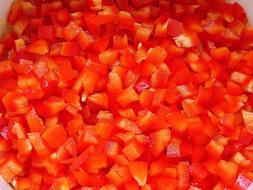 Sliced red bell peppers