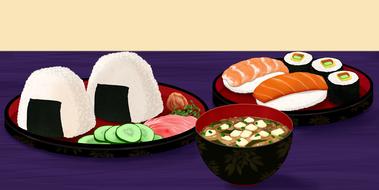 food sushi delicious soup