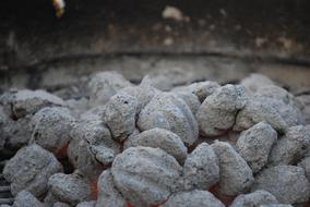charcoal in the grill