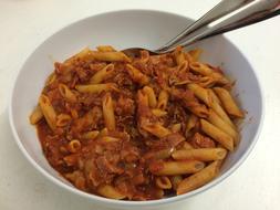 pasta and sauce dish