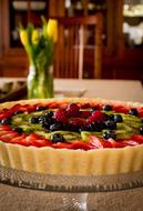 fruitcake on table
