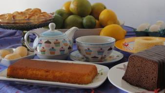 ceramic dishes with food