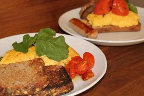 fried bread with scrambled eggs