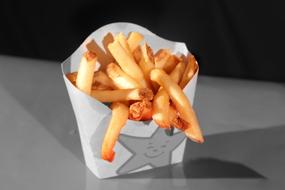fried potatoes in box