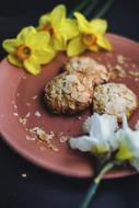 Almond baking on plate