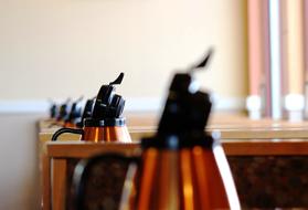 teapots on table