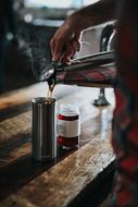 hot tea pours