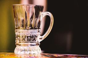 clear glass cup