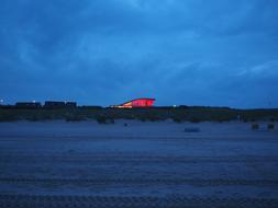 glowing restaurant at night