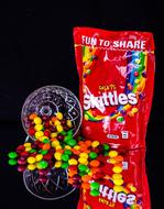 sweet colored candies in packet