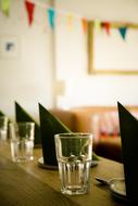 glasses with napkins
