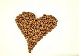 aromatic coffee beans heart