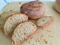 freshly baked bread on table