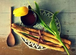 Still life with girssini and tea