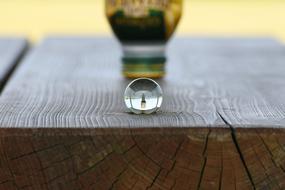 glass ball on table