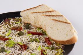 bread with platter of food