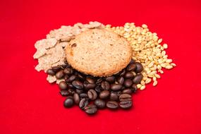 scattered coffee and snack