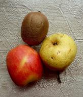 three different fruits