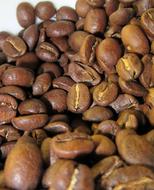 pile of roasted coffee Beans, macro