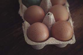 orange eggs in box