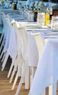 restaurant white tables