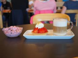 coffee and dessert on table