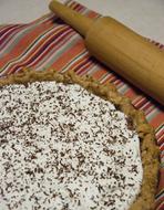 homemade cake with chocolate shavings