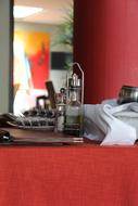 red restaurant table