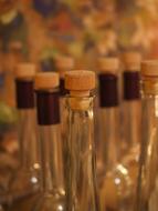 corks in glass bottles