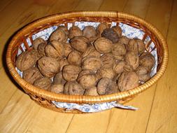 Ripe hazelnuts in plate
