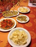 pizza and chip snacks