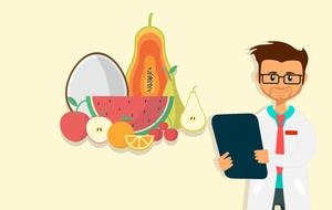 dietetics nutrition fruits doctor drawing